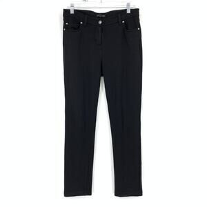 Eileen Fisher Slim Leg Casual Pants Womens Size 4 Black Tencel Blend